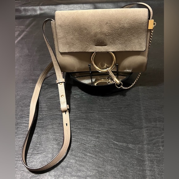 Chloe Handbags - EUC CHLOE Calfskin Suede Mini Chain Faye Shoulder Bag Motty Grey comes with COA
